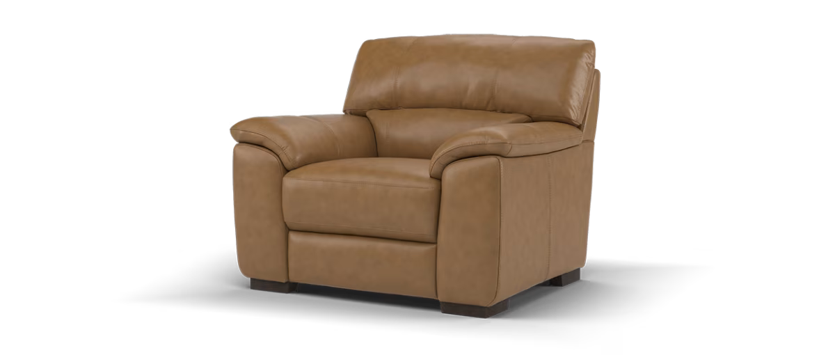 Sofology Santina Leather Chair in Relaxed Soft Tan