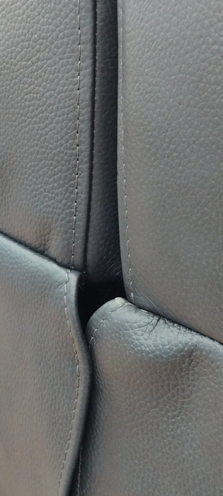 Sofology Viento Leather 3 Corner 3 Power Recliner/Headrest Lumbar in Trusty Embossed Navy
