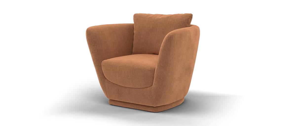 Sofology Serene Fabric Swivel Chair	in Casual Chenille Rust