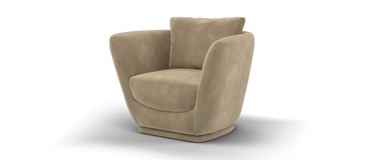 Sofology Serene Fabric Swivel Chair in Lifestyle Mottled Latte