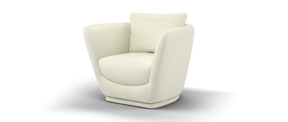Sofology Serene Leather Swivel Chair in Trusty Matt Bone