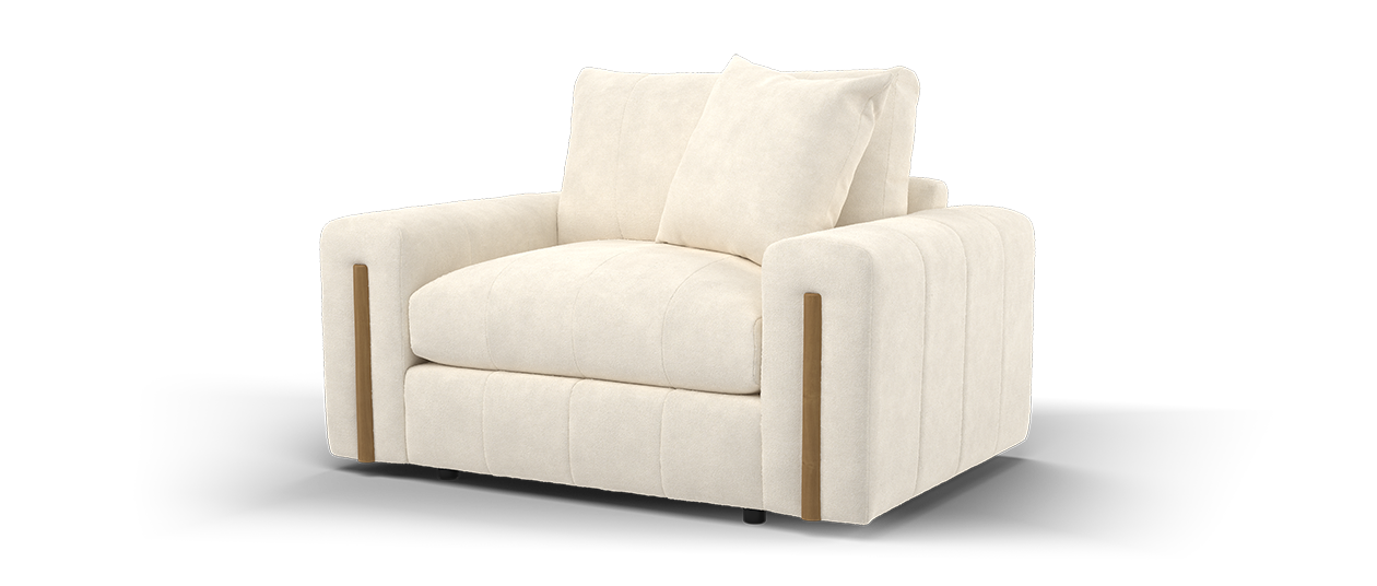 Sofology Soho Fabric Loveseat in Micro Boucle Natural