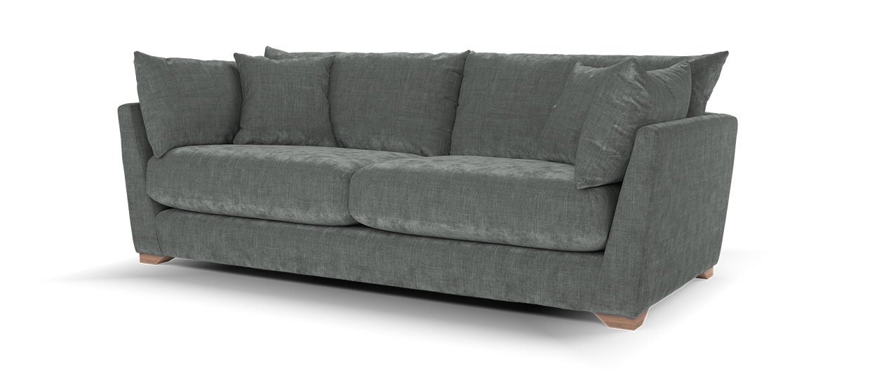 Sofology Tallulah Fabric 3 Seater in Soft Chenille Slate