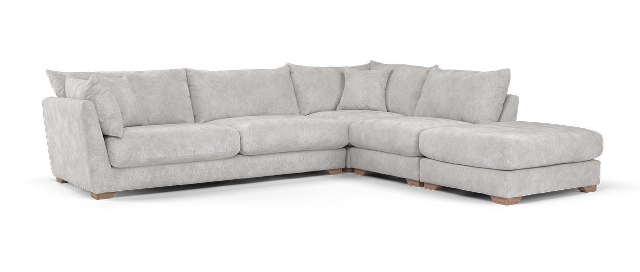 Sofology Tallulah Fabric 3 Corner 1 Terminal in Lifestyle Marbled Stone