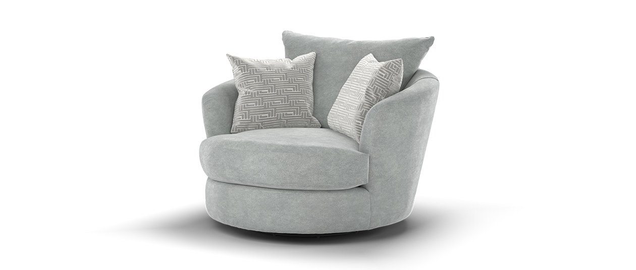 Sofology Tallulah Fabric Swivel Chair in Silver Mix