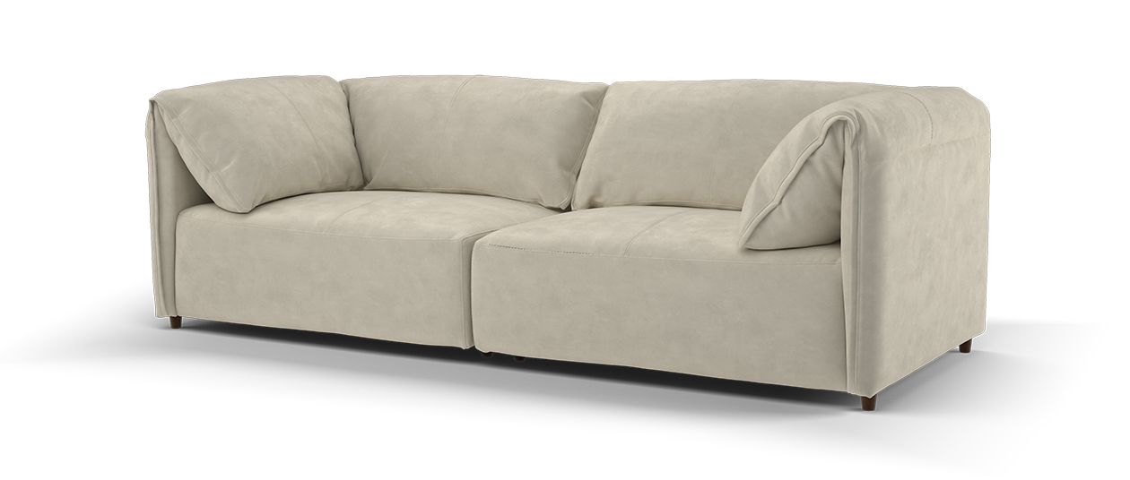Sofology Tessuto Fabric 3 Seater Split in Lifestyle Nubuck-Feel Stone