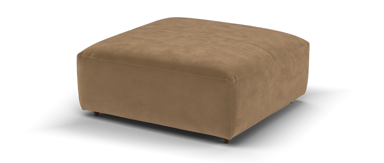 Sofology Tessuto Fabric Designer Footstool in Lifestyle Nubuck Feel Pecan