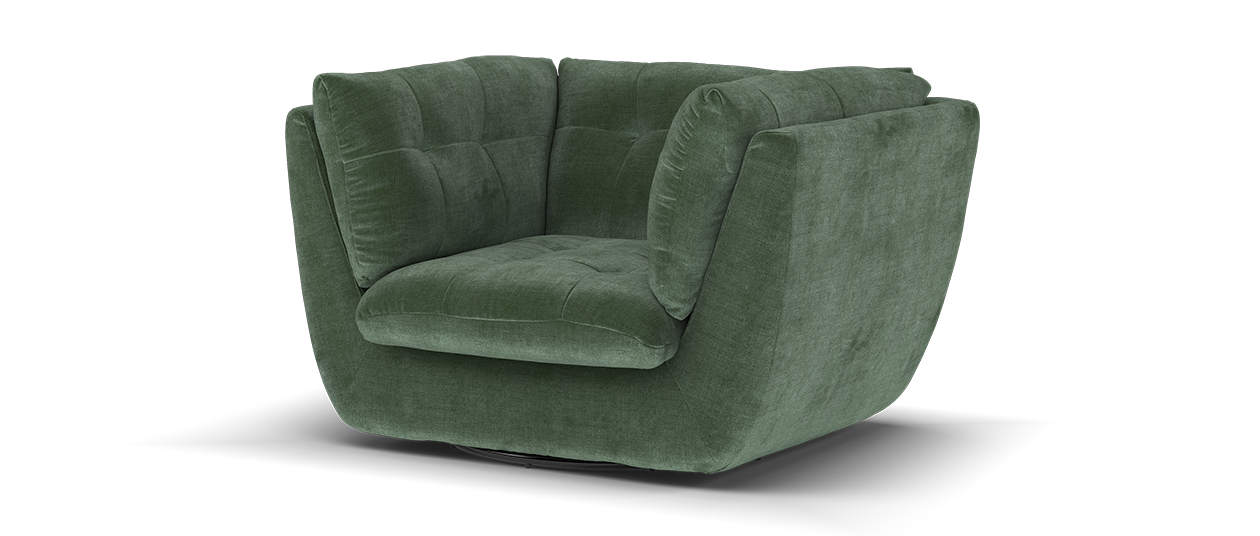 Sofology The Cocoon Fabric Swivel Chair In Pine