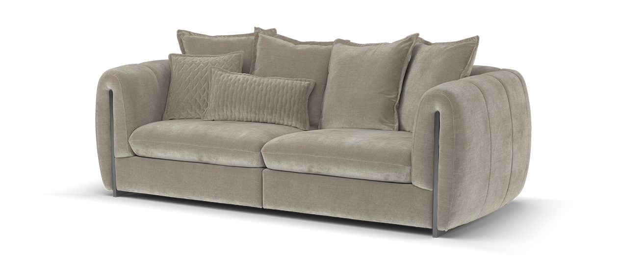 Sofology The Empress Fabric 3 Seater Pillow Back in Relaxed Chenille Nutmeg
