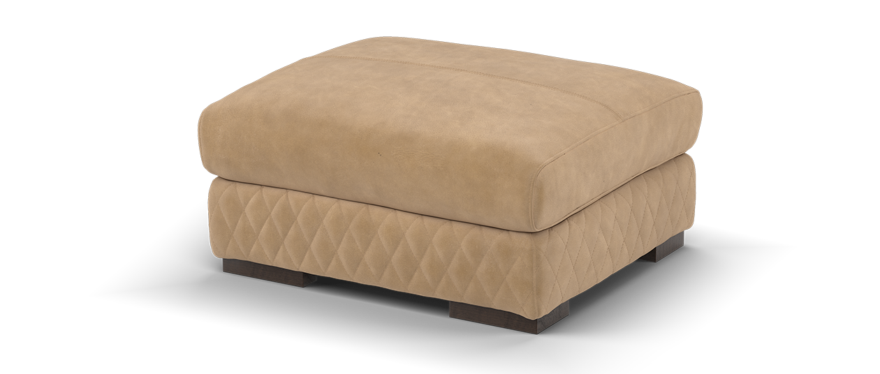 Sofology The Firenze Designer Leather Footstool in Tan