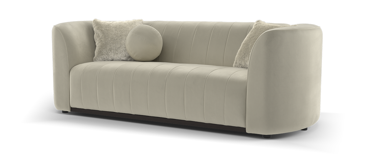 Sofology Fitzrovia Fabric 3 Seater in Matt Velvet Stone