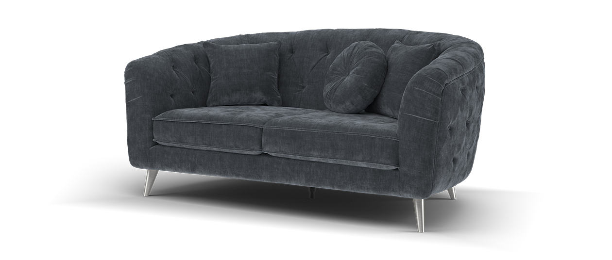Sofology The Gatsby Fabric 2 Seater in Luxury Chenille Charcoal