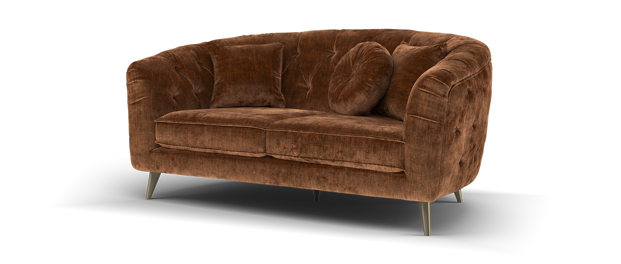 Sofology The Gatsby Fabric 2 Seater in Luxury Chenille Rust