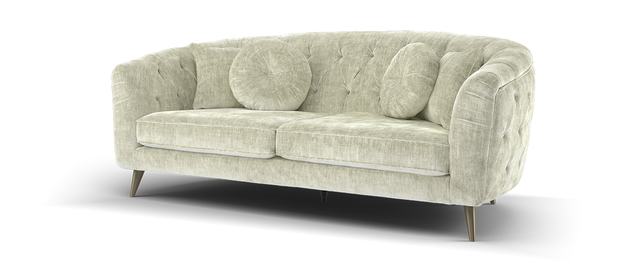 Sofology The Gatsby Fabric 3 Seater in Luxury Chenille Linen