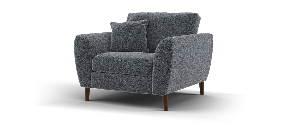 Sofology Hackney Fabric Chair Memory Foam Seat in Mini Boucle Anthracite