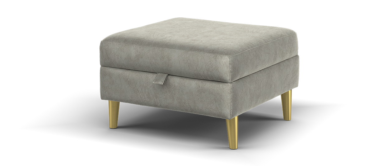 Sofology The Hackney Fabric Storage Memory Foam Footstool in Lifestyle Dapple Fabric Silver