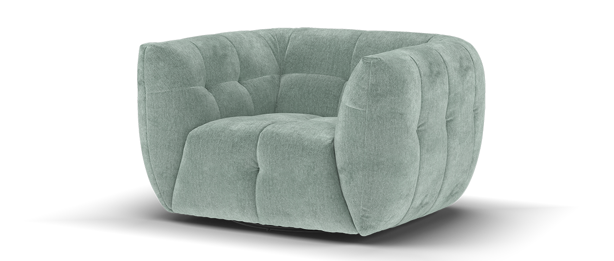 Sofology The Lunar Fabric Swivel Chair in Seafoam