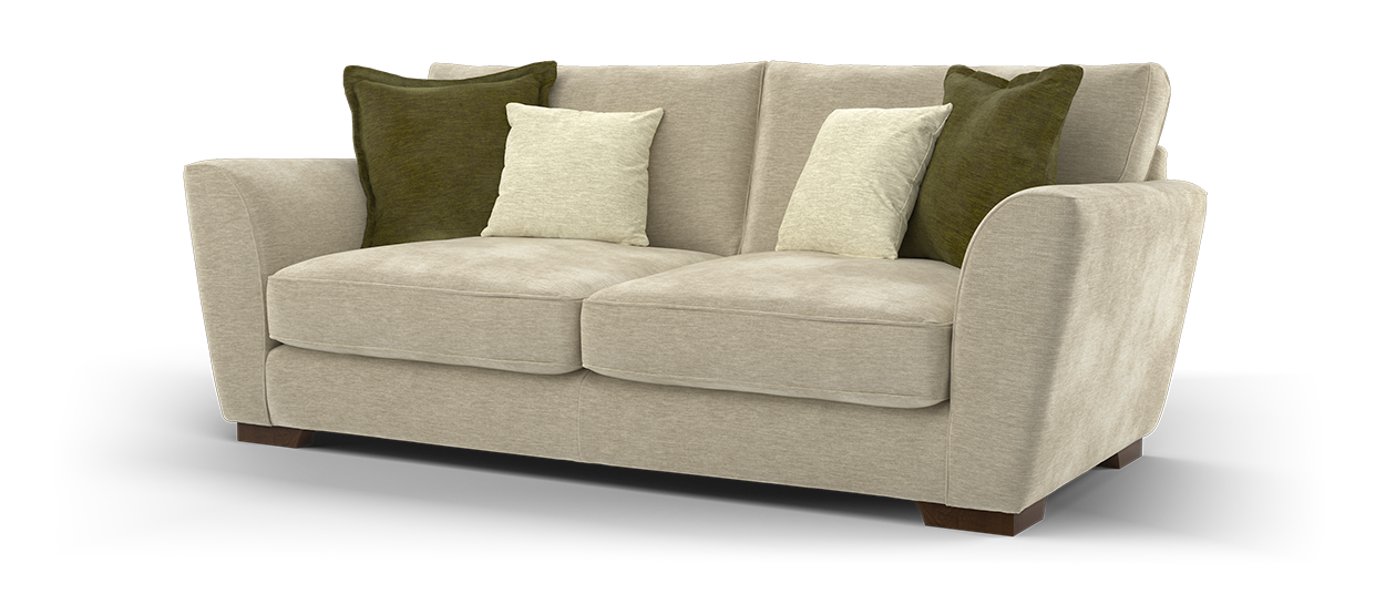 Sofology Newbury Fabric 3 Seater in Luxury Deep Pile Chenille Truffle Mix