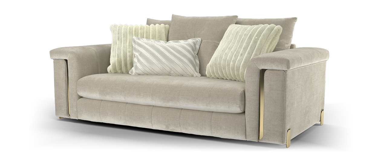 Sofology The Oscar Fabric 2 Seater in Stone Mix