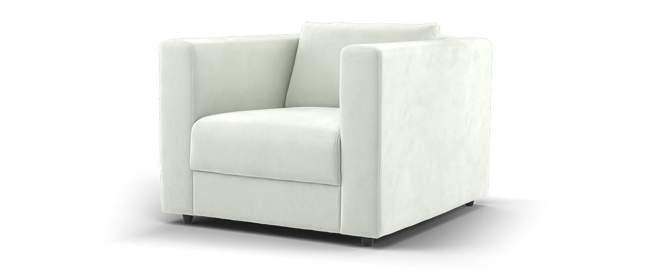 Sofology  Strand Fabric Chair in Matt Velvet Milk