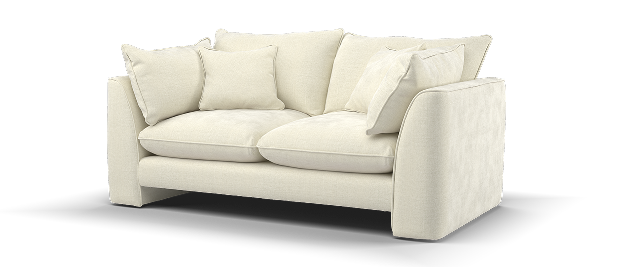 Sofology The Ziggy Fabric 2 Seater in Soft Textured Chenille Ecru