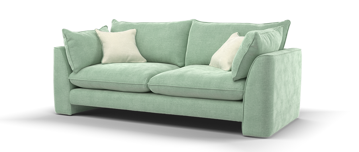 Sofology Ziggy Fabric 3 Seater in Soft Textured Chenille Eucalyptus