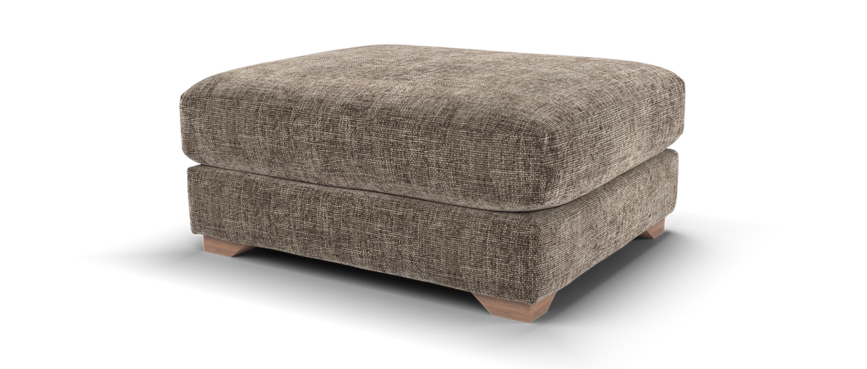 Sofology Tallulah Fabric Combi Footstool in Mocha All Over