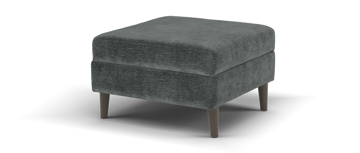 Sofology The Hackney Fabric Footstool in Charcoal All Over