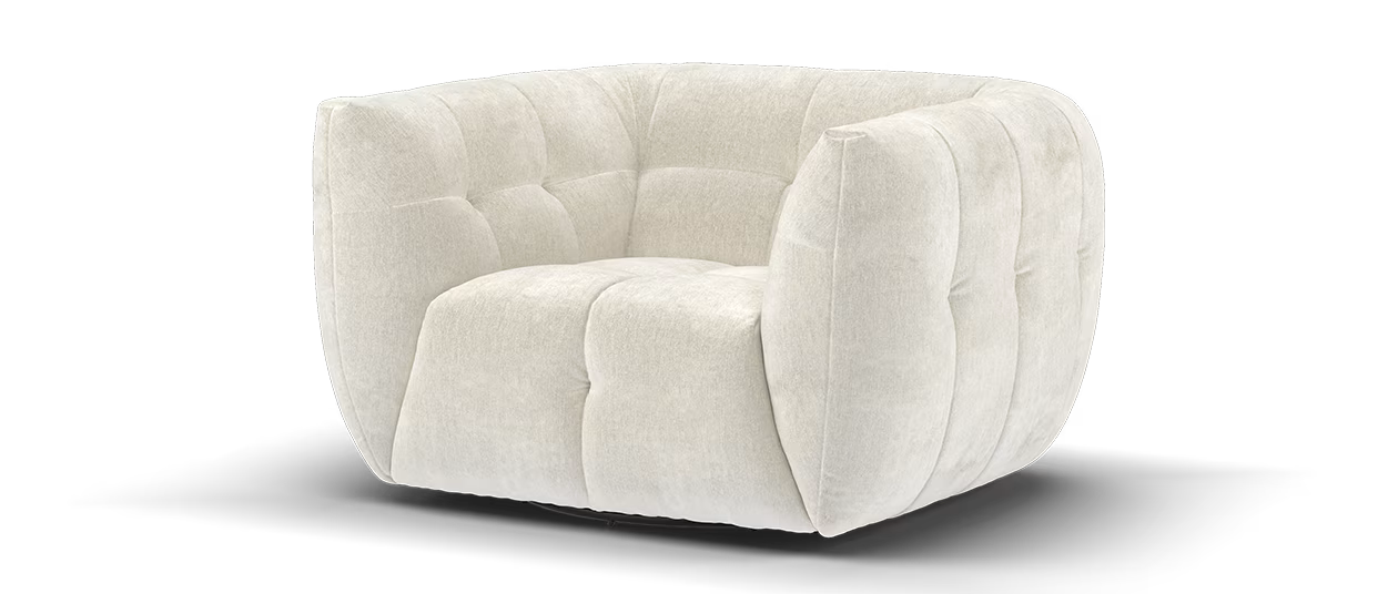 Sofology The Lunar Fabric Swivel Chair in Stone