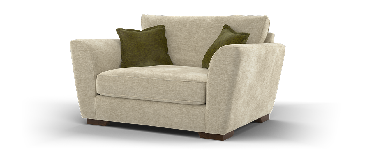 Sofology The Newbury Fabric Loveseat Chair in Truffle Mix