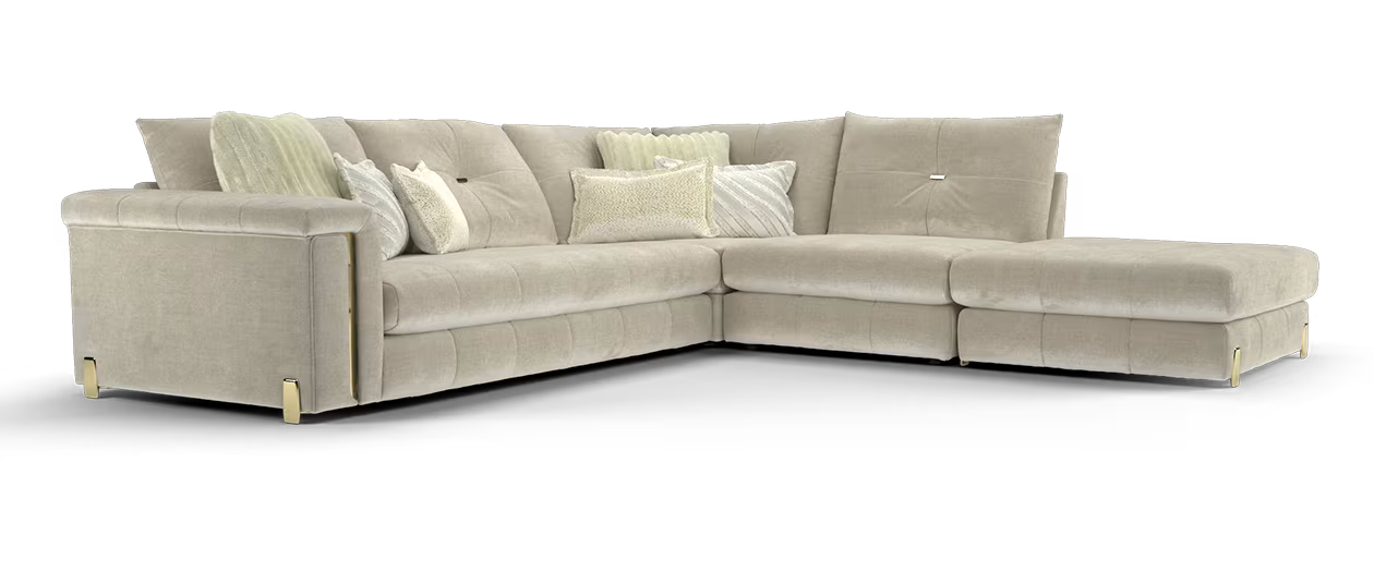 Sofology The Oscar Fabric 3 Corner 1 Chaise in Stone Mix