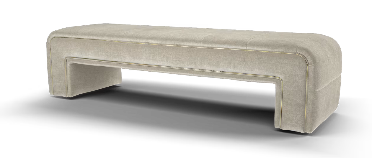 Sofology The Oscar Fabric Large Footstool In Stone All Over