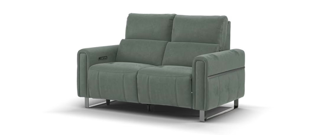 Sofology The Ravello Fabric Recliner 2 Seater in Mineral Green