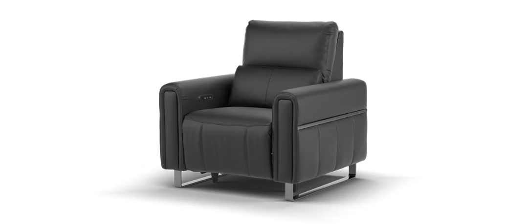 Sofology The Ravello Leather Recliner Chair in Jet Black