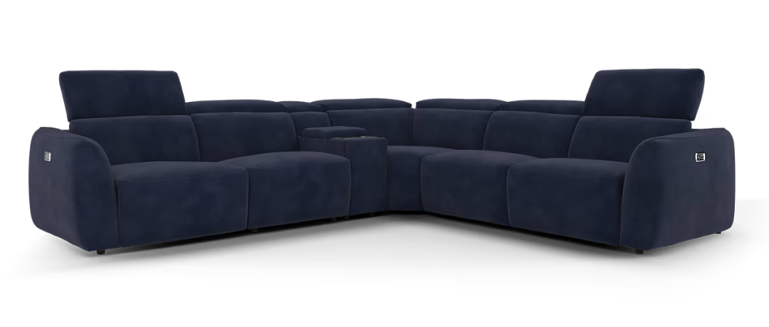 Sofology The Serene Fabric Recliner 3 Corner Console 3 in Navy Blue