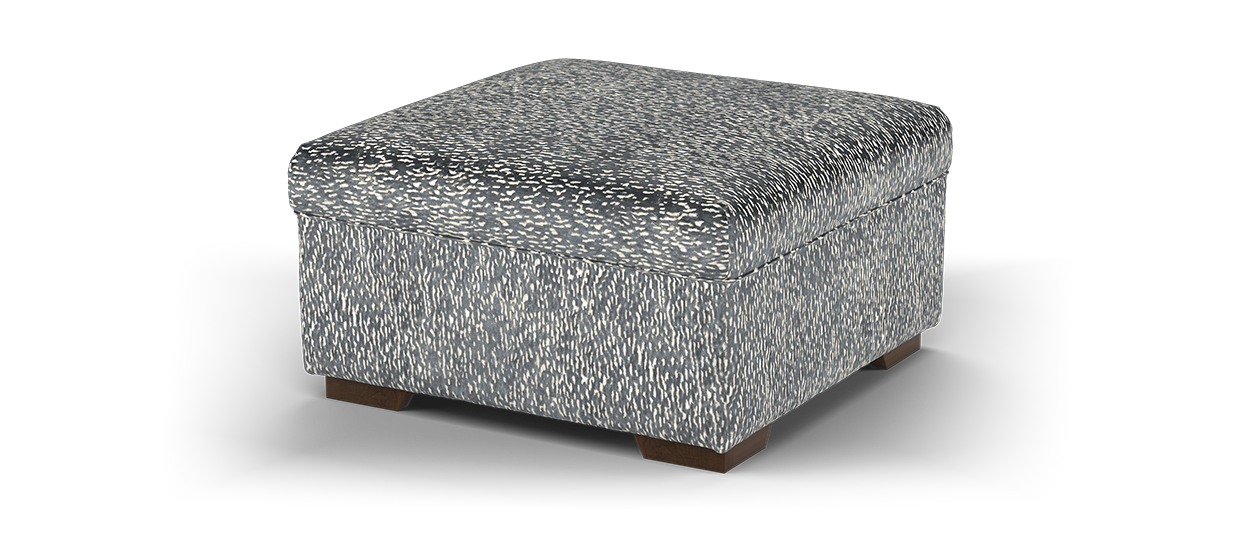 Sofology Valentina Fabric Square Designer Footstool in Design Fabric Slate