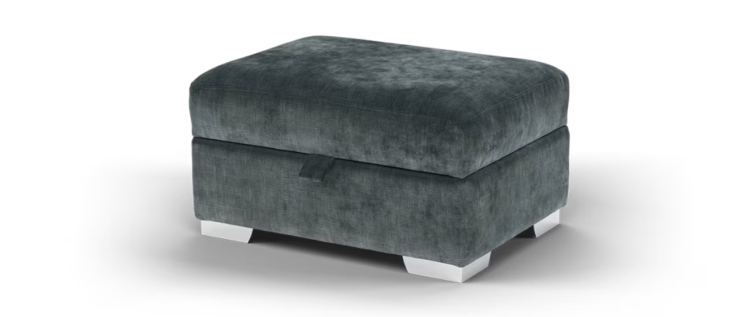 Sofology The Valentina Fabric Storage Footstool in Charcoal All Over