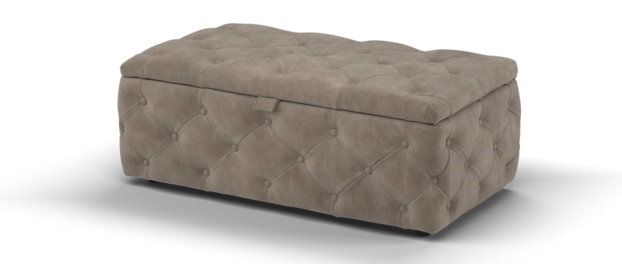 Sofology The Venezia Leather Designer Storage Footstool in Espresso