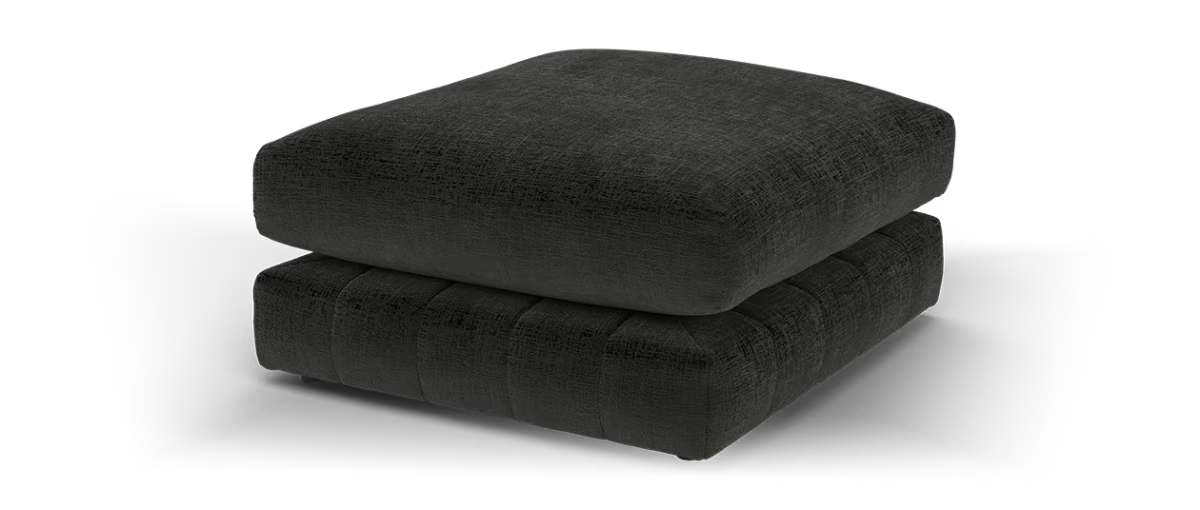 Sofology Westwood Fabric Footstool in Teddy Chenille Black