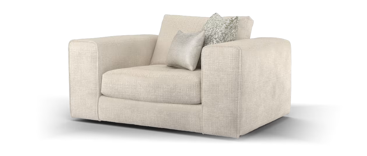 Sofology Ascot Loveseat Chair in Chenille Natural Mix