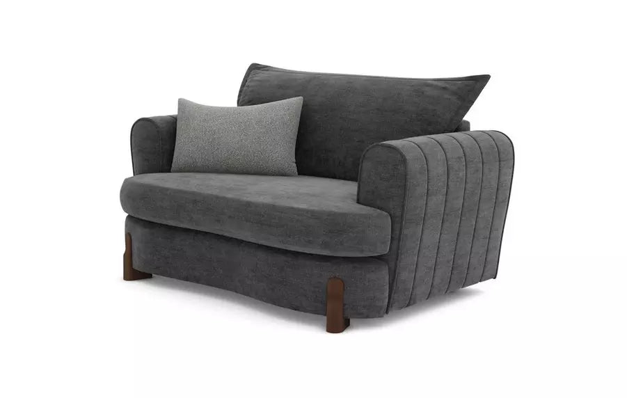 DFS Bellino Love Seat Fabric Sofa in Grey