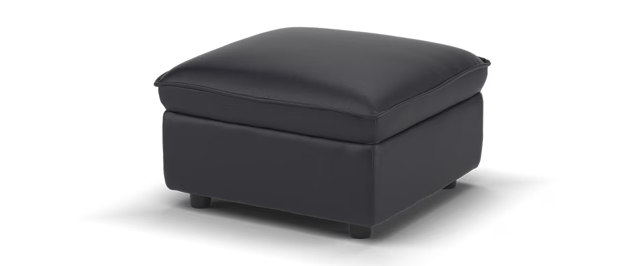 Sofology Carrera Leather Designer Footstool in  Navy