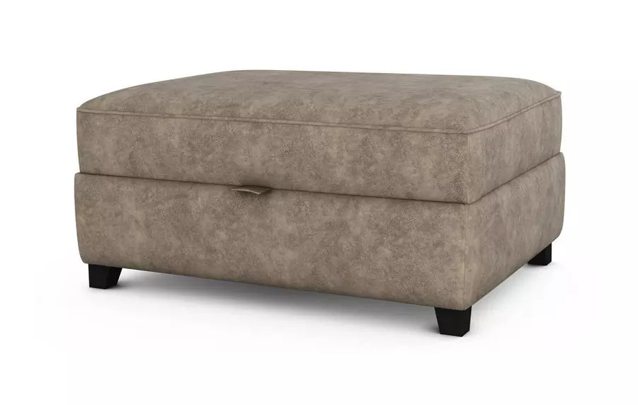 DFS Devine Self Piped Storage Footstool Devine Self Piped in Chocolate
