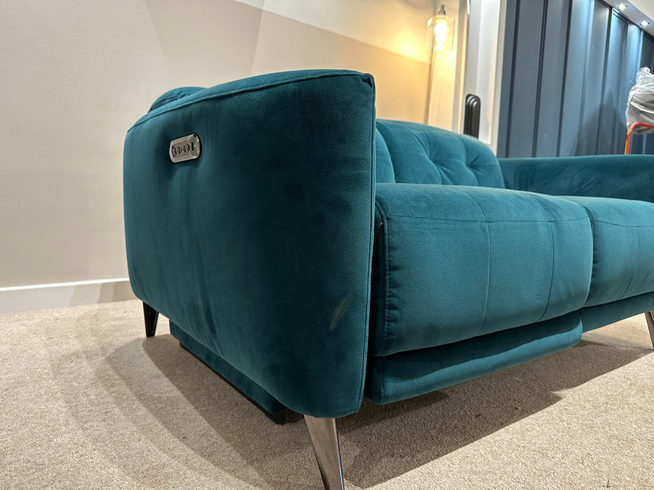 Loulou 2 Seat Power Recliner Fabric Sofa Vienna Teal The