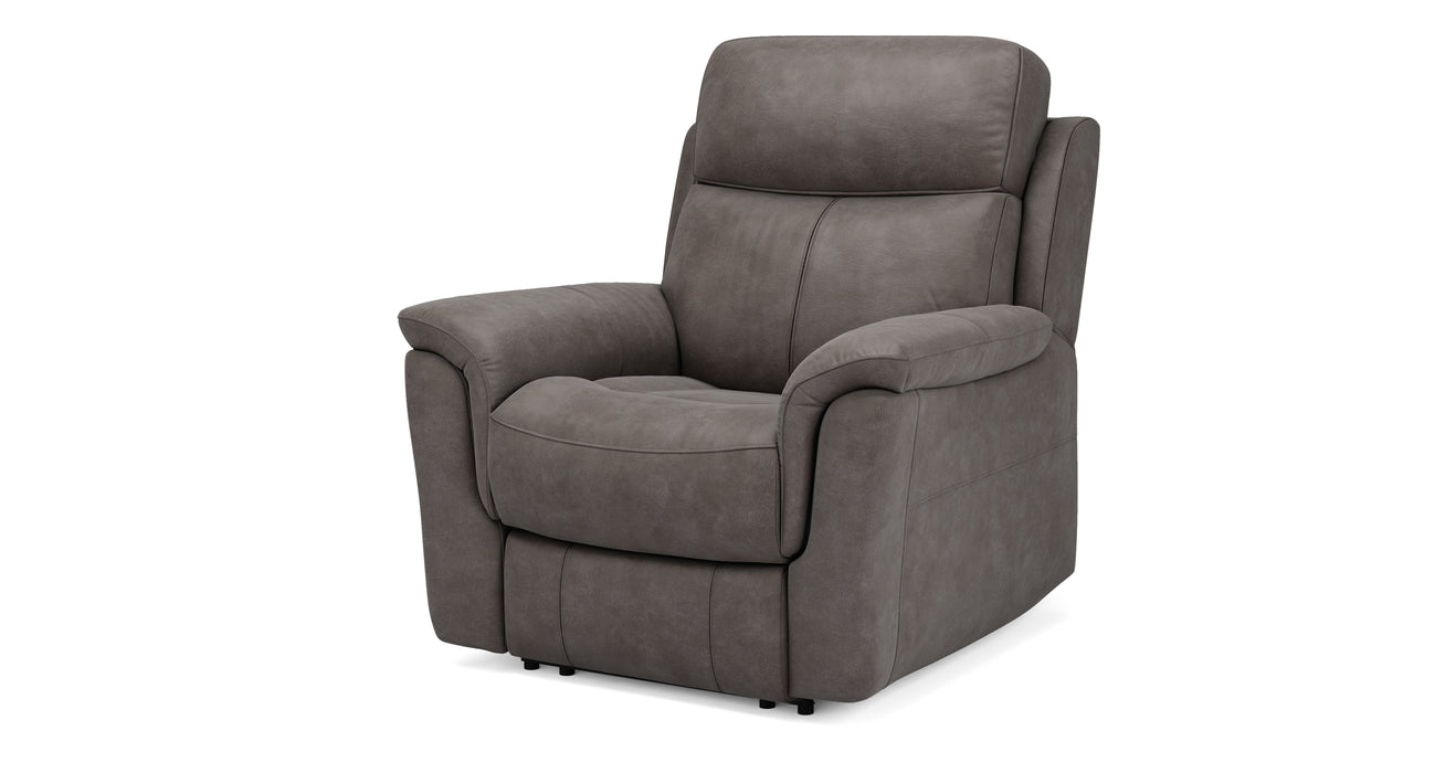 DFS Ivalee Fabric Chair Power Recliner in Pepper