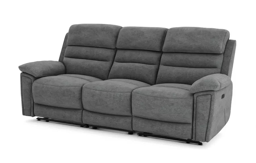 DFS Lawson Fabric Power Recliner 3 Seater in Grey