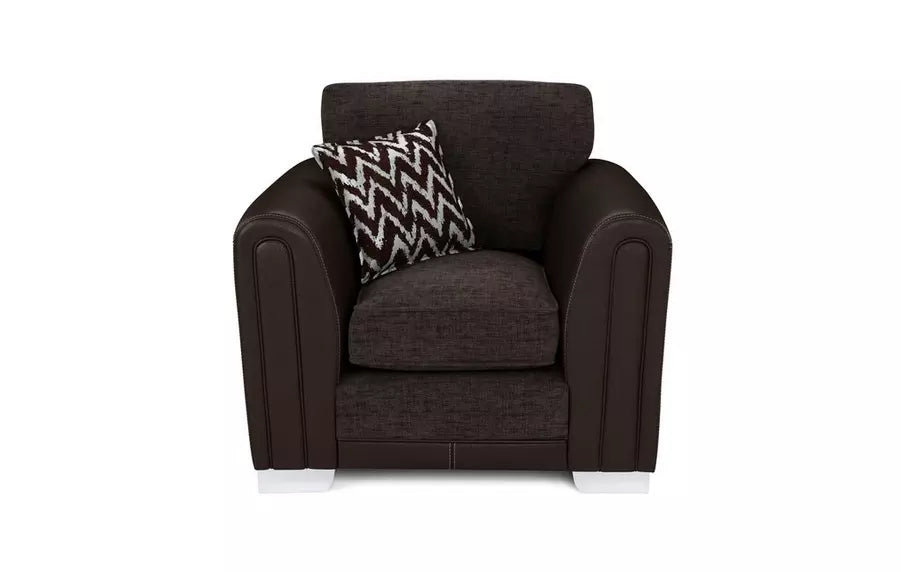 DFS Ollie Armchair Rhombus in Chocolate And Brown
