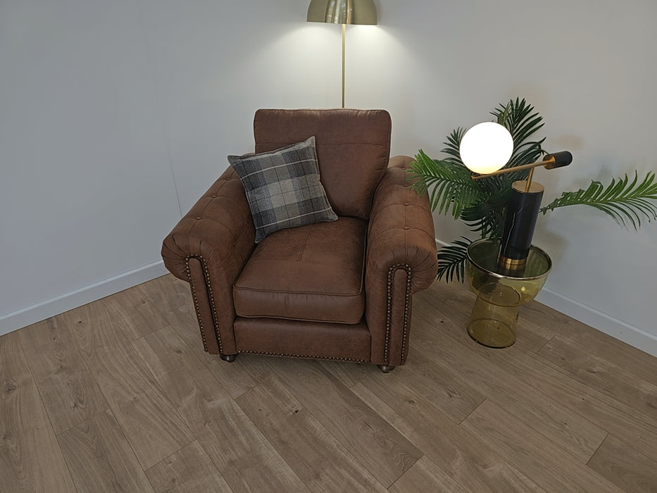 Morley 1 Seater - Fabric Chair - Chocolate