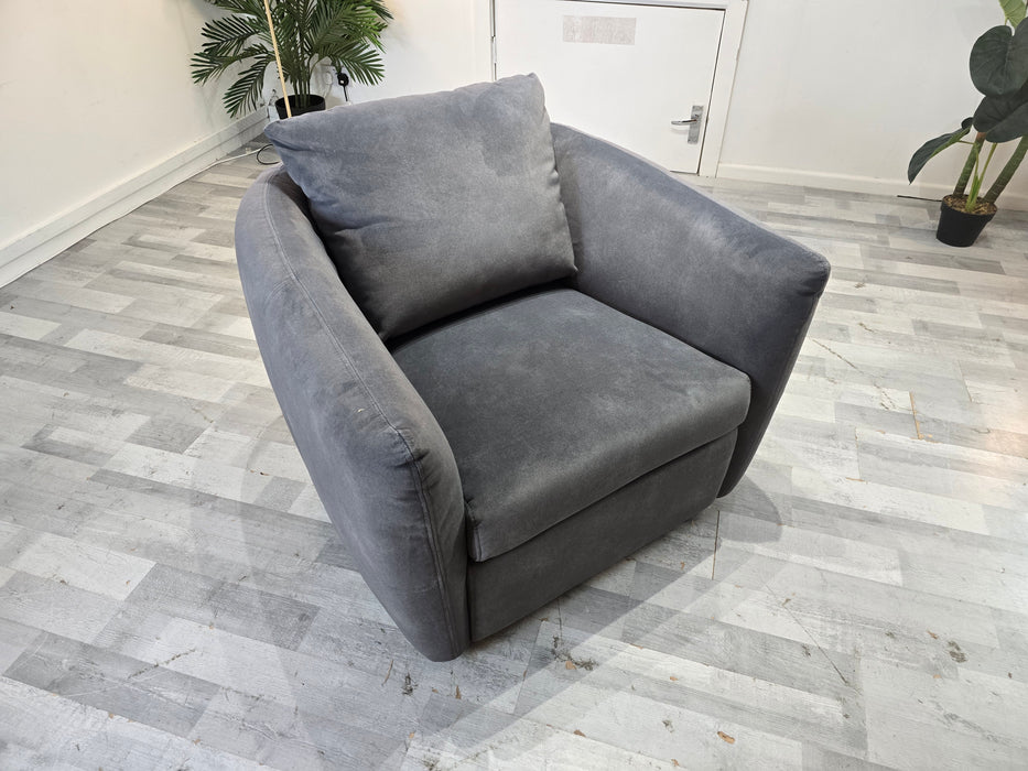 Marvella Swivel Chair - Lifestyle Flecked Fabric Charcoal