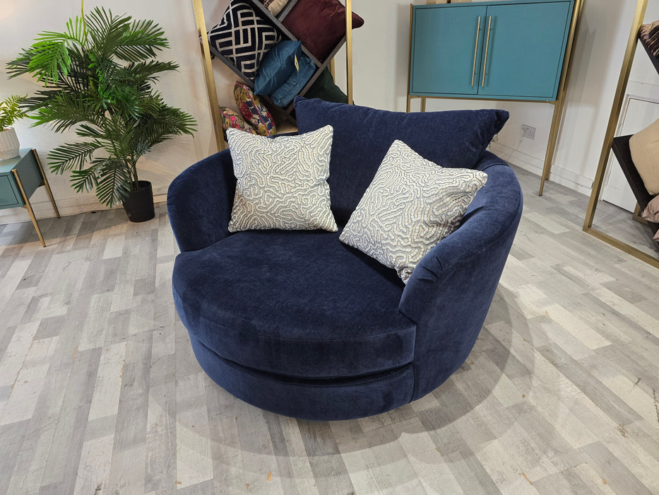 Majestica 1 Seater swivel - Soft Chenille Navy Mix